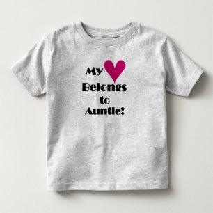 T-shirt Pour Les Tous Petits Mon coeur appartient à la tante