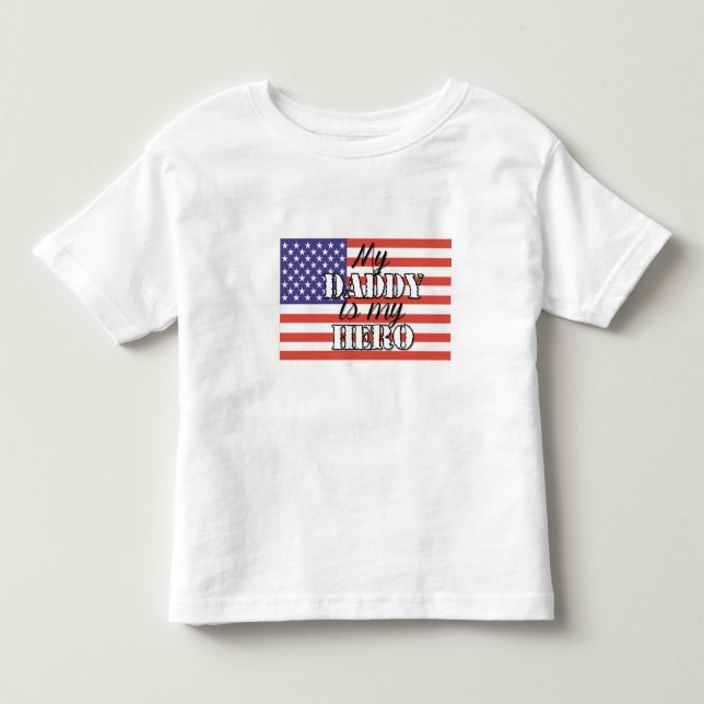 T-shirt Pour Les Tous Petits Mon papa est mon héros (Devant)