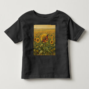 T-shirt Pour Les Tous Petits Monarque aux tournesols