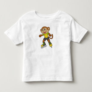 T-shirt Pour Les Tous Petits Monkey at Ice skating with Ice skates