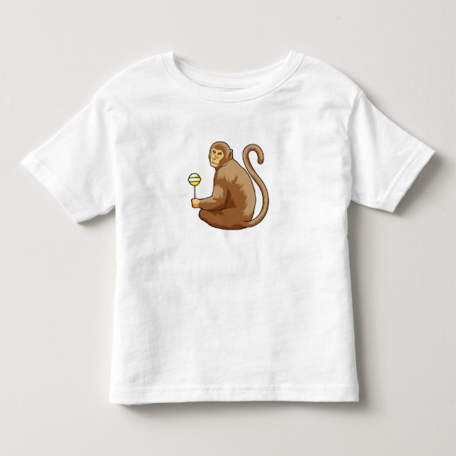 T-shirt Pour Les Tous Petits Monkey with Lollipop (Devant)