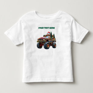 T-shirt Pour Les Tous Petits Monster Truck Christmas - Editable Toddler Jersey