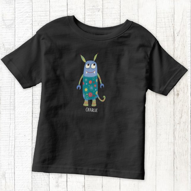 T-shirt Pour Les Tous Petits Monstres mignons Personnalisé (Cute monsters personalized name t-shirt)