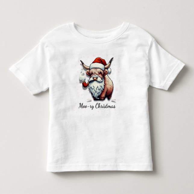 T-shirt Pour Les Tous Petits Moo-ry Christmas Design (Devant)