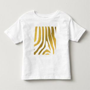 T-shirt Pour Les Tous Petits Motif Faux Gold Zebra Print Stripes