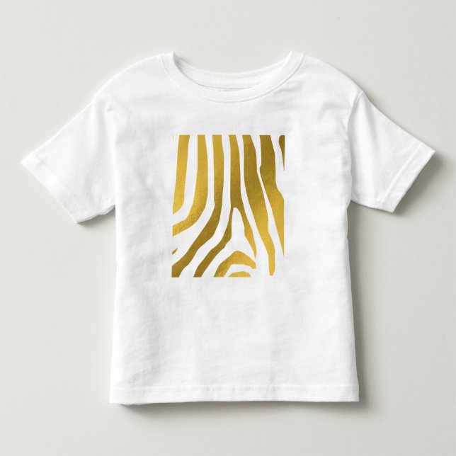 T-shirt Pour Les Tous Petits Motif Faux Gold Zebra Print Stripes (Devant)