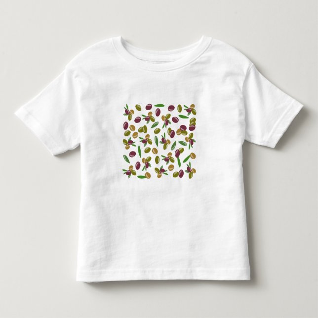 T-shirt Pour Les Tous Petits Motif Feuille d'olive et d'olive rustique (Devant)