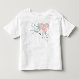 T-shirt Pour Les Tous Petits Motif Pink Blue Sweet Flower Mix