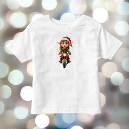 T-shirt Pour Les Tous Petits Moto Christmas Elf Toddler's Tee