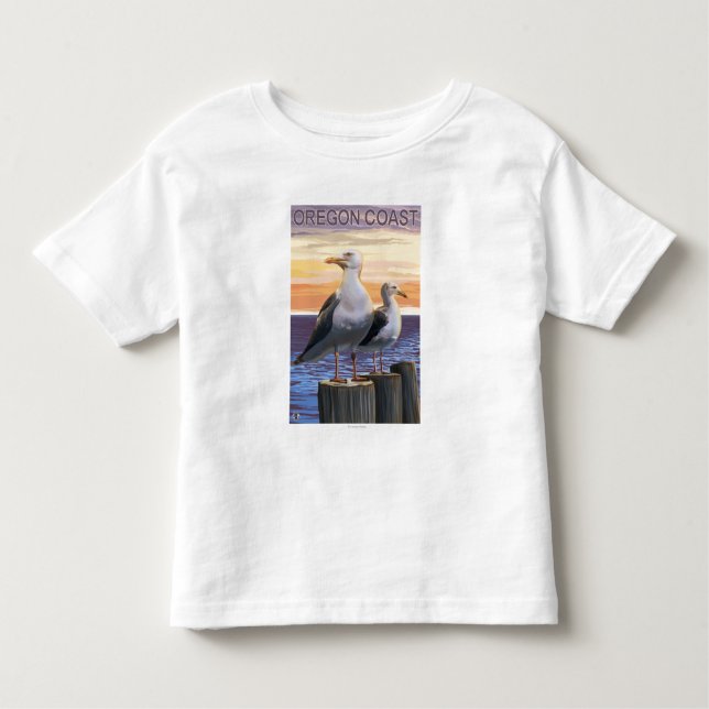 T-shirt Pour Les Tous Petits Mouettes de côte de l'Orégon (Devant)