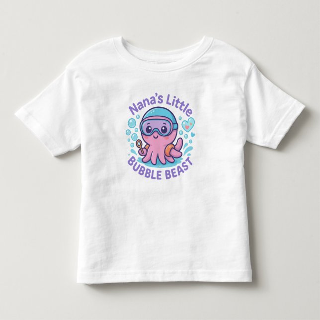 T-shirt Pour Les Tous Petits Nana's Little Bubble Beast mignon Octopus (Devant)