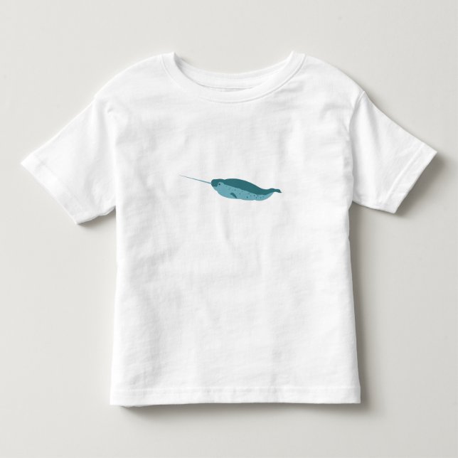 T-shirt Pour Les Tous Petits Narval dans l'océan bleu (Devant)