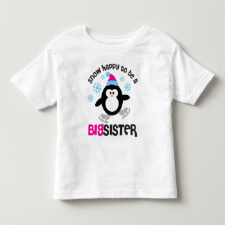 T-shirt Pour Les Tous Petits Neige heureuse d'être une grande soeur