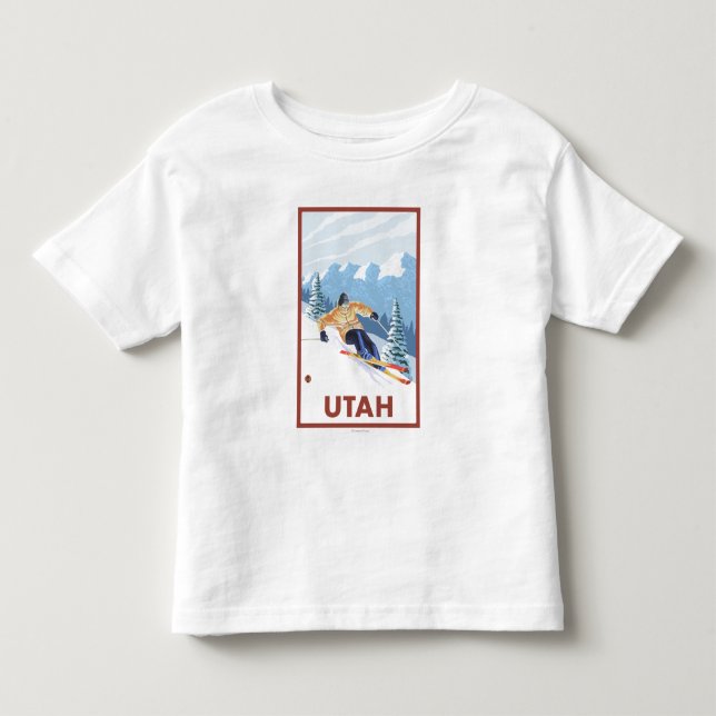 T-shirt Pour Les Tous Petits Neige inclinée SkierUtah (Devant)