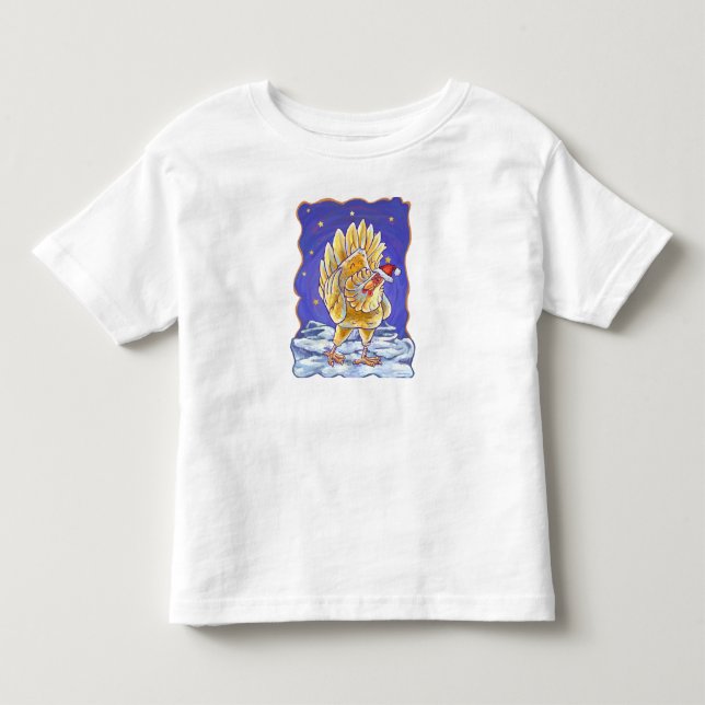 T-shirt Pour Les Tous Petits Noël au poulet (Devant)