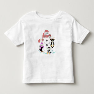 T-shirt Pour Les Tous Petits Noël Du Snowman Et Des Pingouins