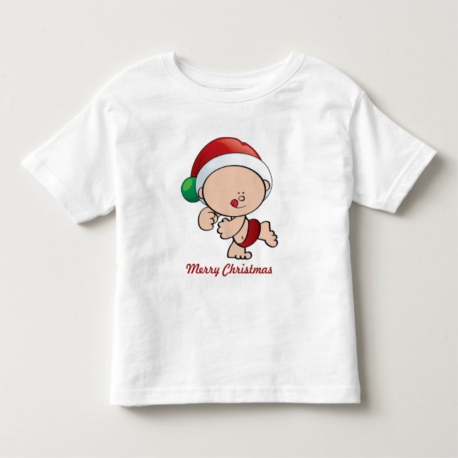 T-shirt Pour Les Tous Petits Noël Elf Tee - shirt de vacances (Devant)