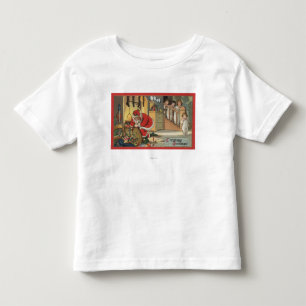 T-shirt Pour Les Tous Petits Noël GreetingSanta retirant des cadeaux