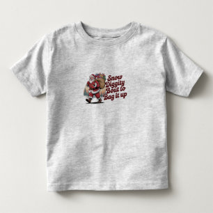 T-shirt Pour Les Tous Petits Noël Snow Diggity Prêt à Tout Emballer Rétro 90s