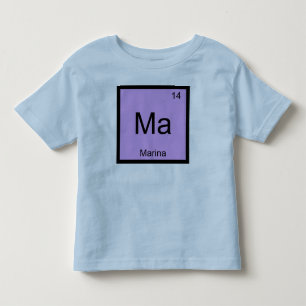 T-shirt Pour Les Tous Petits Nom de la marina Élément chimique Tableau périodiq