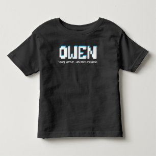 T-shirt Pour Les Tous Petits Nom des garçons Owen et sens du texte en pixels