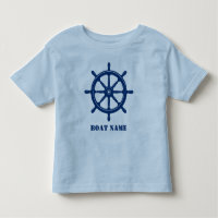 Nom du bateau ou votre nom Navire Helm Wheel Navy