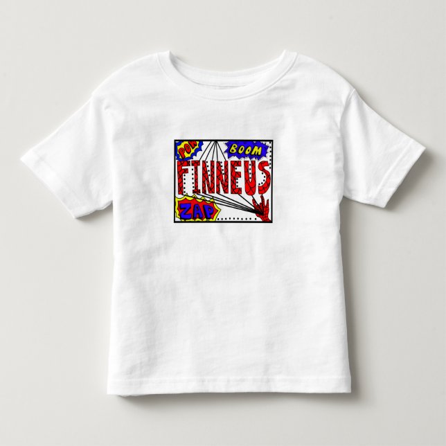 T-shirt Pour Les Tous Petits Nom du garçon Finneus Spider Web Super Powers (Devant)