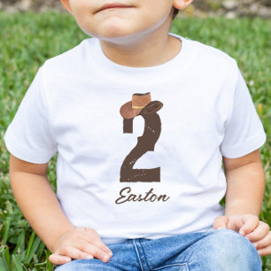 T-shirt Pour Les Tous Petits Nom personnalisé Chapeau de Cowboy 2 Deux 2ème Deu