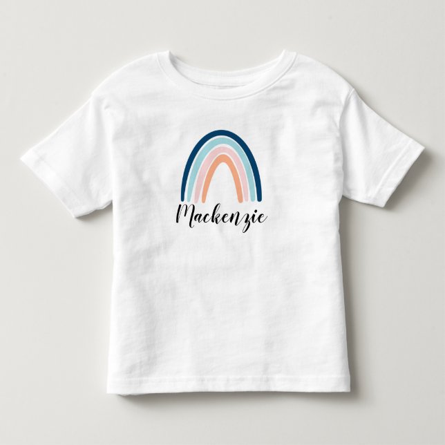 T-shirt Pour Les Tous Petits Nom personnalisé Modern Rainbow (Devant)