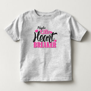 T-shirt Pour Les Tous Petits NOM Personnalisé Pink Little Heart Breaker