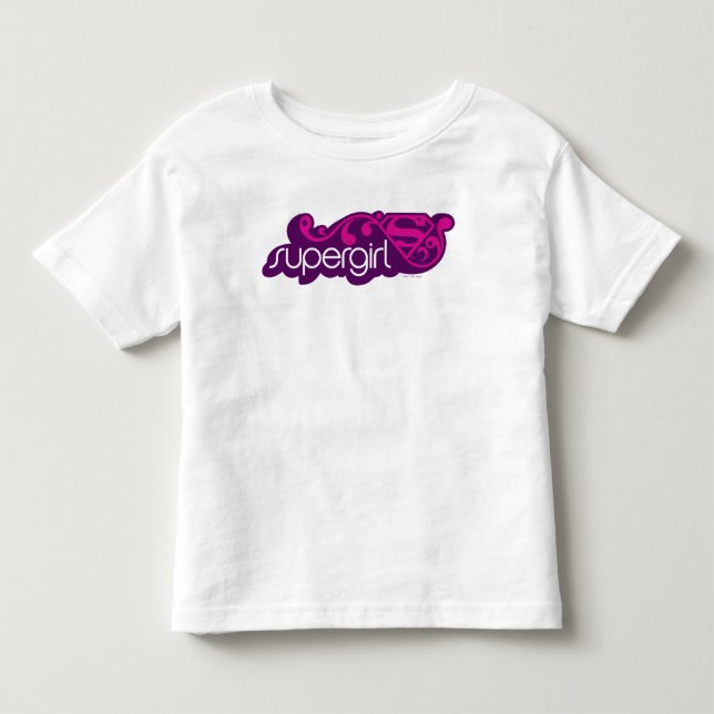 T-shirt Pour Les Tous Petits Nom Super Supergirl et Bouclier S (Devant)