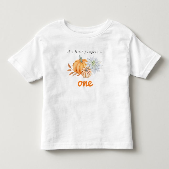 T-shirt Pour Les Tous Petits Notre petit citrouille 1er anniversaire aquarelle  (Devant)