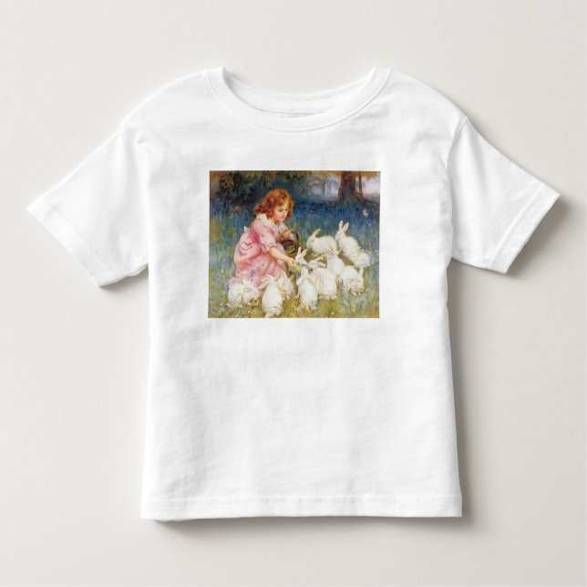 T-shirt Pour Les Tous Petits Nourrir les lapins (Devant)