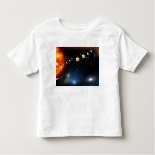 T-shirt Pour Les Tous Petits numériquement image générée de notre système solai