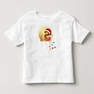 T-shirt Pour Les Tous Petits Numéro 2 Père Noël Sleigh Thème de Noël 2 ans