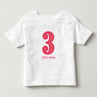 T-shirt Pour Les Tous Petits numéro trois fille, nom de l'enfant