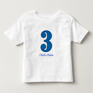 T-shirt Pour Les Tous Petits numéro trois garçon, nom de l'enfant