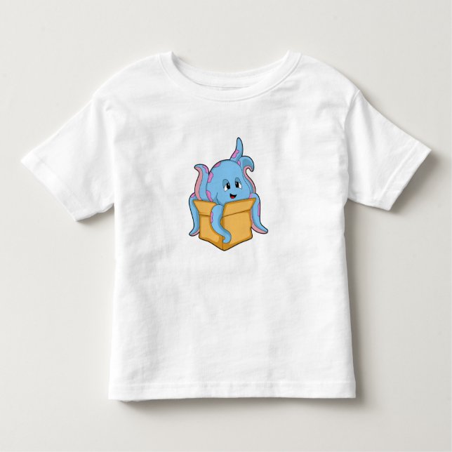 T-shirt Pour Les Tous Petits Octopus with Packet. (Devant)
