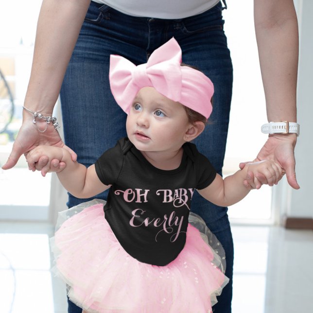 T-shirt Pour Les Tous Petits Oh Bébé Rose Personnalisé Fille Feminine (Créateur téléchargé)