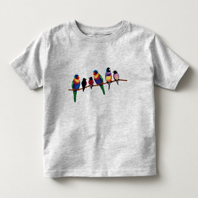 T-shirt Pour Les Tous Petits Oiseaux sur une branche (Devant)