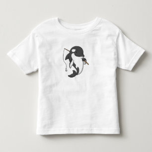 T-shirt Pour Les Tous Petits Orca comme Fisher avec une barre de pêche