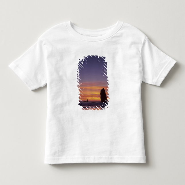 T-shirt Pour Les Tous Petits OU, Côte de l'Oregon, Plage de Cannon, en-cas au (Devant)