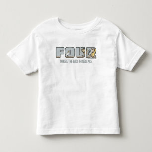 T-shirt Pour Les Tous Petits Où les choses sauvages sont quatrième anniversaire