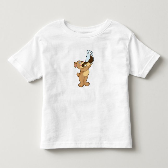T-shirt Pour Les Tous Petits Ours avec café Coupe (Devant)
