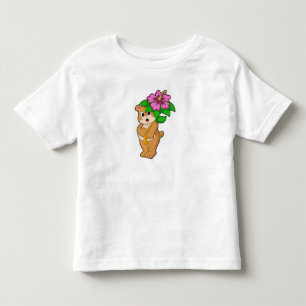 T-shirt Pour Les Tous Petits Ours avec Hibiscus aux fleurs