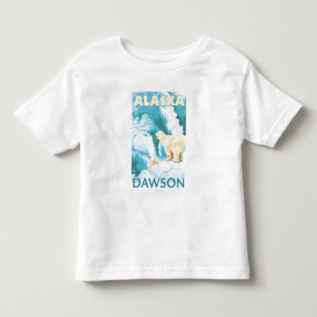 T-shirt Pour Les Tous Petits Ours blancs et CUB - Dawson, Alaska (Devant)