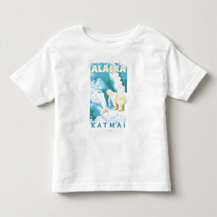 T-shirt Pour Les Tous Petits Ours blancs et CUB - Katmai, Alaska