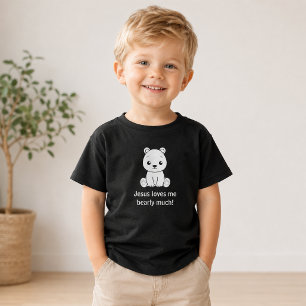 T-shirt Pour Les Tous Petits Ours en peluche Jésus m'aime beaucoup Vêtements Ch