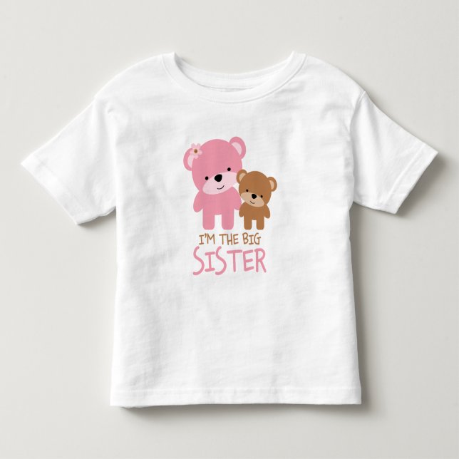 T-shirt Pour Les Tous Petits Ours "Je suis la grande soeur" (Devant)