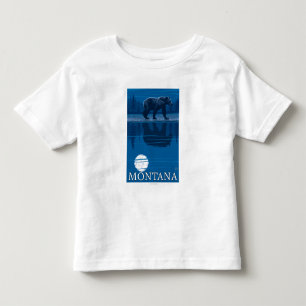 T-shirt Pour Les Tous Petits Ours marchant dans le Vintage voyage de clair de